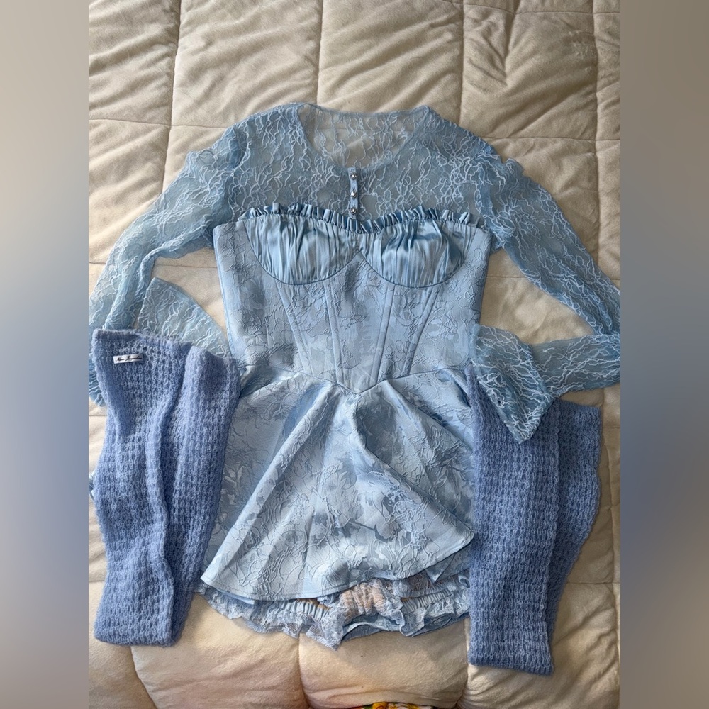 NANA JACQUELINE Airina Dress, Jilly Cover, & Sonya Socks in Blue